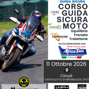 11 Ottobre 2026 Corso Guida Sicura Moto in collaborazione con Africa Twin Italia